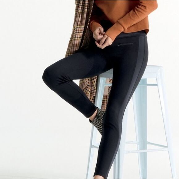 Cabi #4323 Tuxedo Legging Black Zip Pocket Pull On Pant High Waist Ankle Ponte - Picture 1 of 5